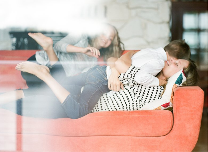 A family sharing time together at home
